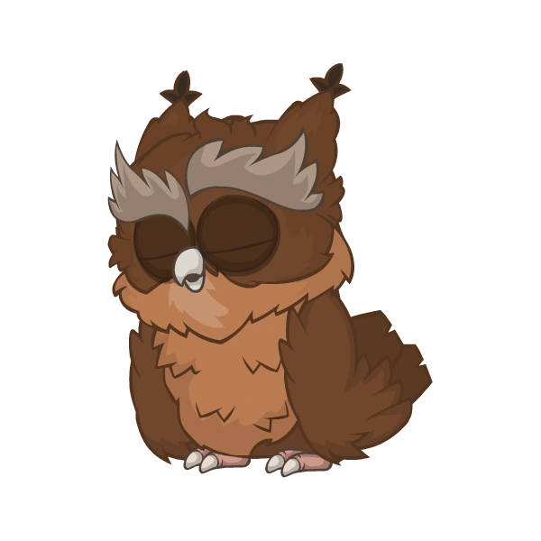 The campaign’s original sleepy owl character.