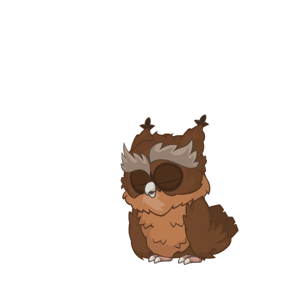 Sleepy owl, waiting for a coffee.